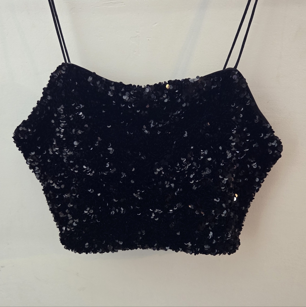 Black Sequin Women's Top Size S